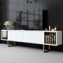 Hanah Home Mueble para TV Blanco y Dorado